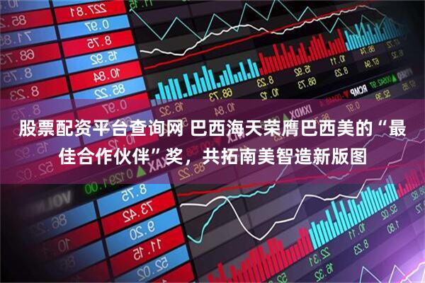 股票配资平台查询网 巴西海天荣膺巴西美的“最佳合作伙伴”奖，共拓南美智造新版图